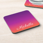 Dessous-de-verre dégradé violet, rose et orange foncé (Côté gauche)