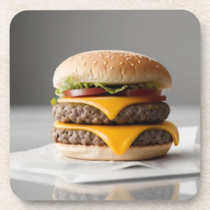 Dessous-de-verre Délicieux Cheeseburger sur les tissus