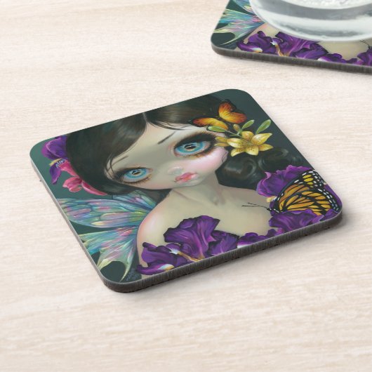 Dessous de verre "d'enchantement d'iris" (Côté gauche)