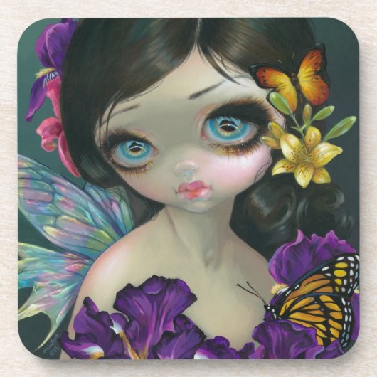 Dessous de verre "d'enchantement d'iris" (Devant)