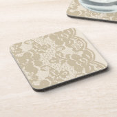 Dessous-de-verre Dentelle beige (Côté gauche)