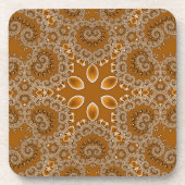 Dessous-de-verre Dentelle Fractale Caramel (Devant)