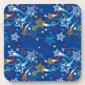Dessous de verre des étoiles de tir bleu (Devant)
