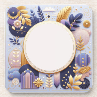 Dessous de verre des initiales florales violet et