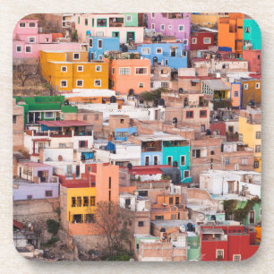 Dessous-de-verre Des maisons colorées sur la colline