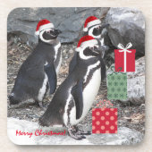 Dessous-de-verre Des pingouins portant des chapeaux rouges (Devant)