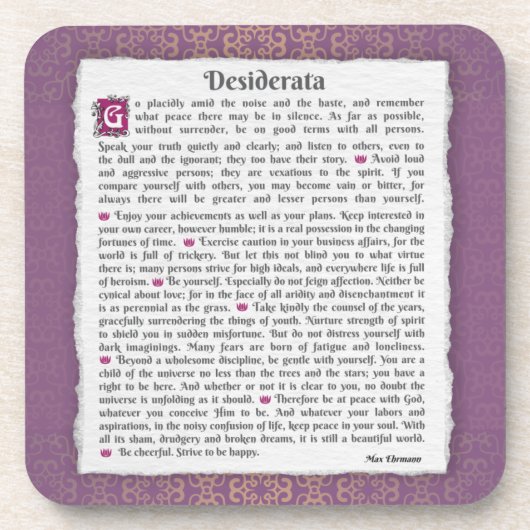 Dessous-de-verre Desiderata - Choses désirées (Devant)