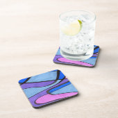 Dessous-de-verre Design abstrait fluide en violet bleu rose (Côté Droit)