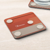 Dessous-de-verre Design abstrait rouge avec formes géométriques (Côté gauche)