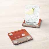 Dessous-de-verre Design abstrait rouge avec formes géométriques (Côté Droit)