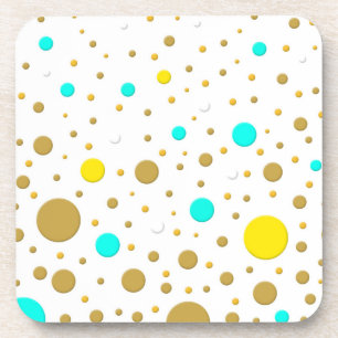 Dessous-de-verre Design Amusant Moderne Turquoise Jaune Blanc Or Po