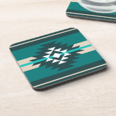 Dessous-de-verre Design aztèque en couleur turquoise (Côté gauche)