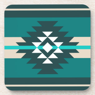 Dessous-de-verre Design aztèque en couleur turquoise
