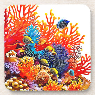 Dessous-de-verre Design coloré de la vie sous-marine
