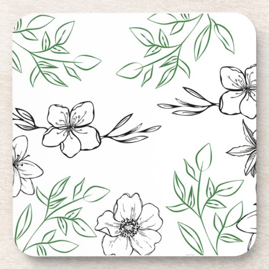 Dessous de verre - Design de fleurs (Devant)