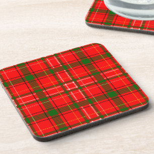 Dessous-de-verre Design de Motif de Noël Tartan rouge