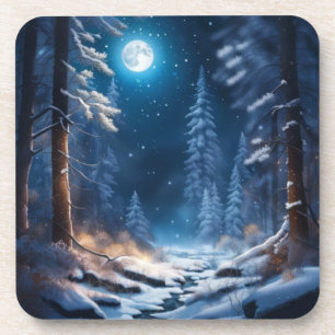Dessous-de-verre Design de neige hivernale