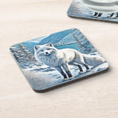 Dessous-de-verre Design de scène de Fox bleu (Côté gauche)