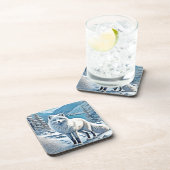 Dessous-de-verre Design de scène de Fox bleu (Côté Droit)