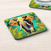Dessous-de-verre Design de scène Eléphant de la Jungle (Côté gauche)