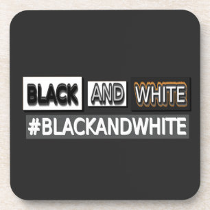 Dessous-de-verre Design d'expression mignon "#BLACKANDWHITE". Comma
