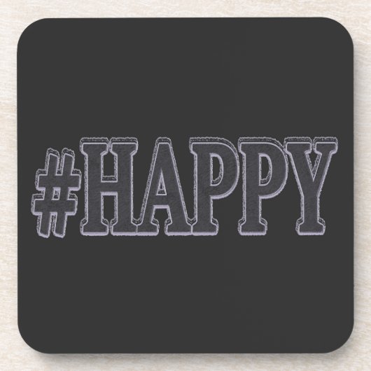 Dessous-de-verre Design d'expression mignon "#HAPPY". Acheter Maint (Devant)