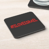 Dessous-de-verre Design d'expression mignon "#ILOVEISRAE". Commande (Côté gauche)