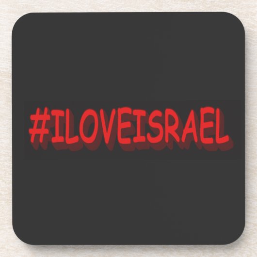 Dessous-de-verre Design d'expression mignon "#ILOVEISRAE". Commande (Devant)