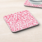 Dessous-de-verre Design feuille d'aquarelle rouge (Côté gauche)