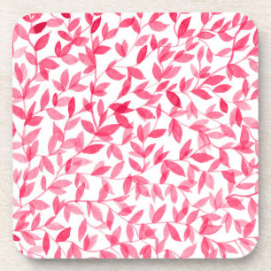 Dessous-de-verre Design feuille d'aquarelle rouge