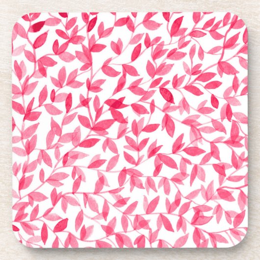 Dessous-de-verre Design feuille d'aquarelle rouge (Devant)