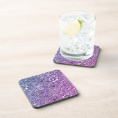 Dessous-de-verre Design floral complexe dans les tons violets et bl (Côté Droit)