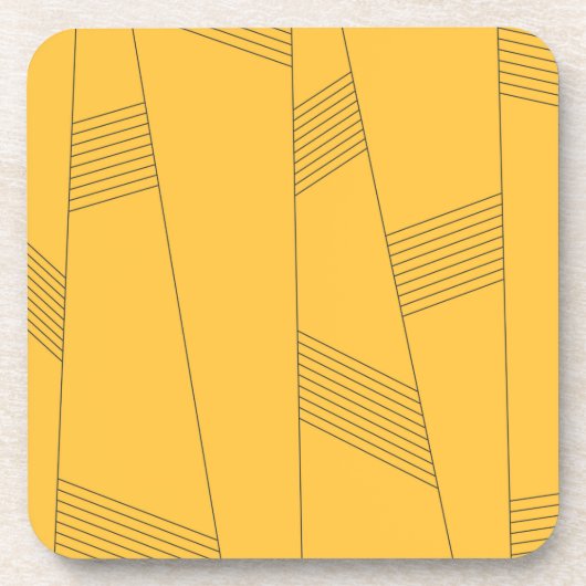 Dessous-de-verre Design graphique abstrait simple, jaune et moderne (Devant)