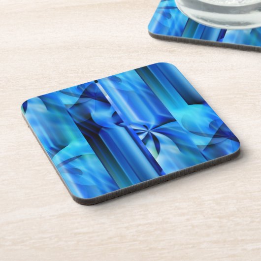 Dessous-de-verre Design graphique transparent - bleu noir I (Côté gauche)