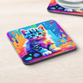 Dessous-de-verre Design Kitten coloré (Côté gauche)