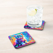 Dessous-de-verre Design Kitten coloré (Côté Droit)