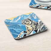 Dessous-de-verre Design léopard de neige sauvage (Côté gauche)