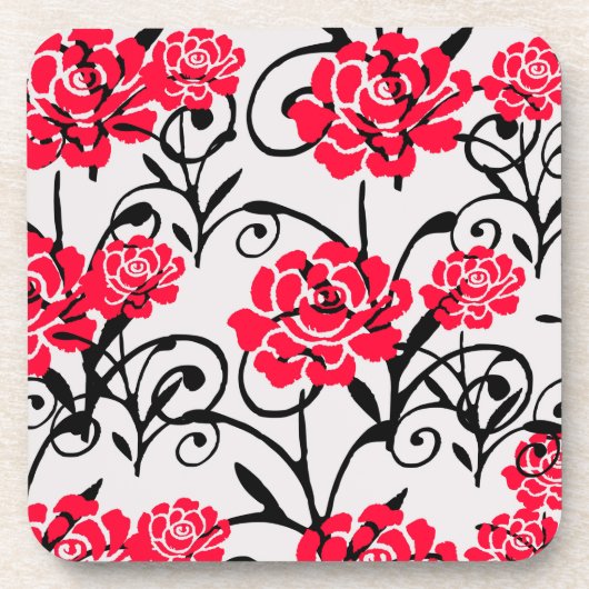 Dessous-de-verre Design Motif d'illustrations de rose rouge (Devant)