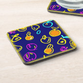 Dessous-de-verre Design Motif dynamique de fruits néons (Côté gauche)