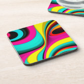 Dessous-de-verre Design psychédélique néon électrique (Côté gauche)