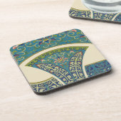 Dessous-de-verre Designs orientaux bleus avec facettes souriantes (Côté gauche)