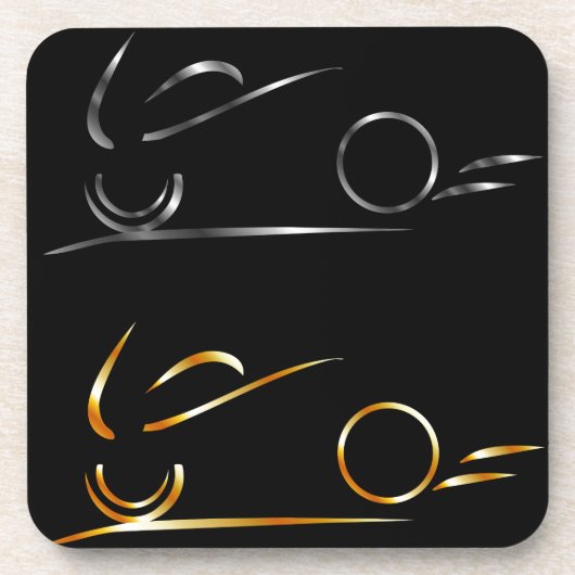 Dessous-de-verre Dessin abstrait de motocyclette (Devant)
