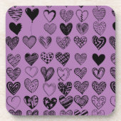 Dessous-de-verre Dessin adorable de Black Heart Scribble (Devant)