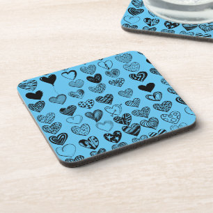 Dessous-de-verre Dessin adorable du coeur noir