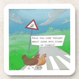 Dessous-de-verre Dessin amusant sur le passage des poulets