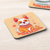 Dessous-de-verre Dessin animé de Corgi mignon (Côté gauche)