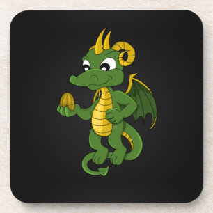 Dessous de verre dessin animé dragon vert