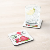 Dessous-de-verre Dessin d'aquarelle de pastèque et fraises (Côté Droit)