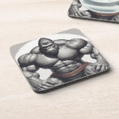 Dessous-de-verre Dessin d'art pop de Gorilla Bodybuilder (Côté gauche)