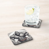 Dessous-de-verre Dessin d'art pop de Gorilla Bodybuilder (Côté Droit)